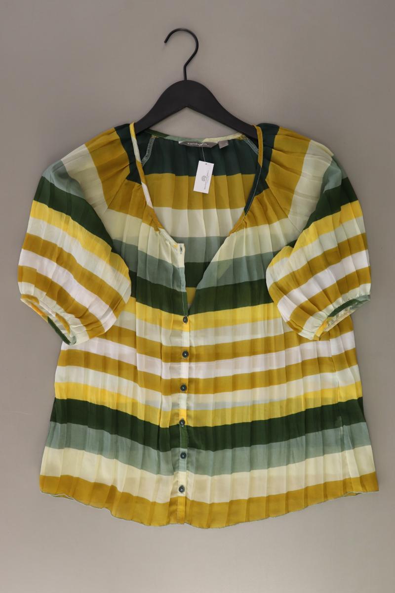 Sandwich_ Kurzarmbluse Gr. 36 gestreift gelb aus Polyester