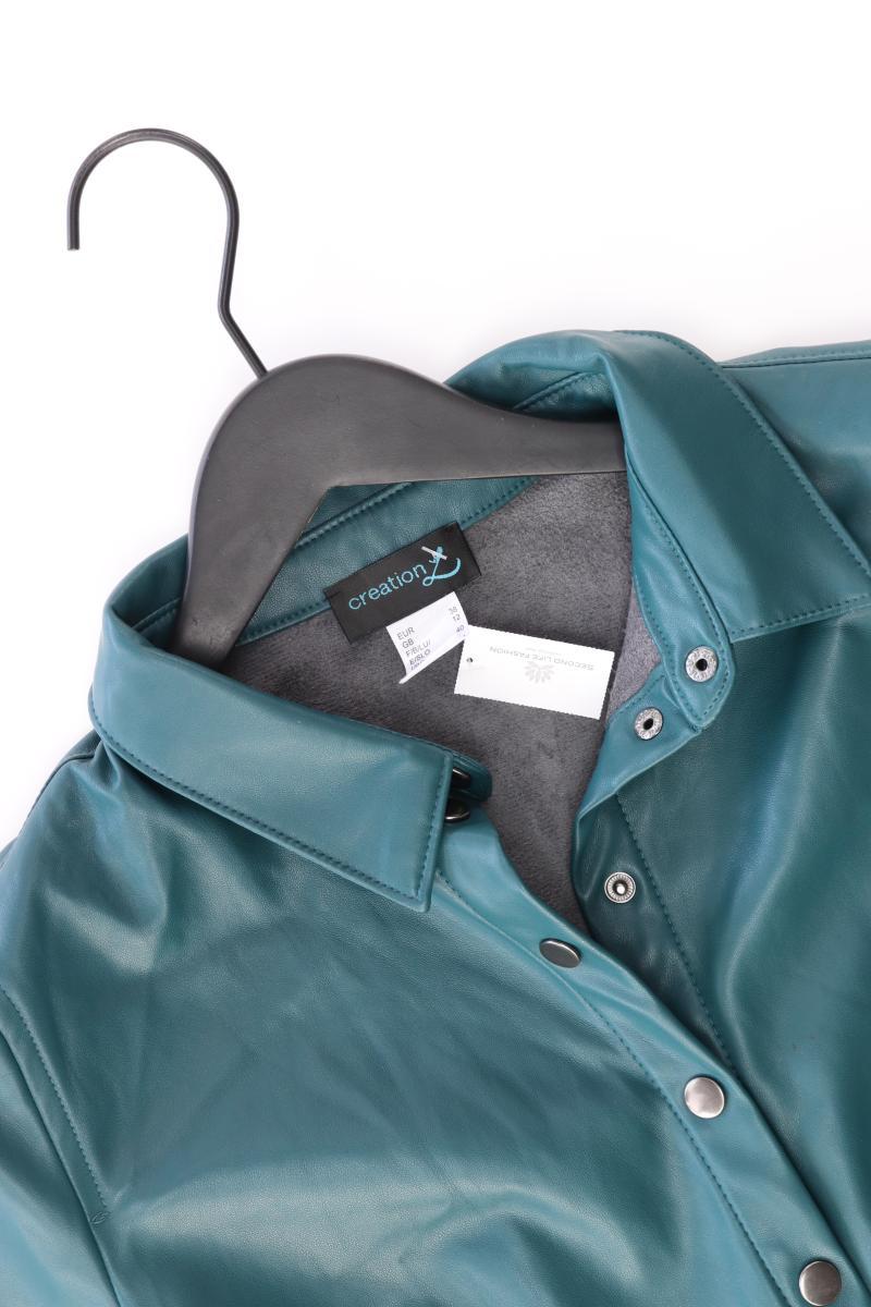 création L Kunstlederkleid Gr. 38 3/4 Ärmel blau