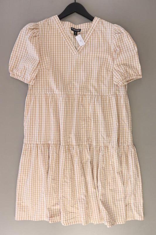 Manguun Kurzarmkleid Gr. 38 kariert braun aus Baumwolle