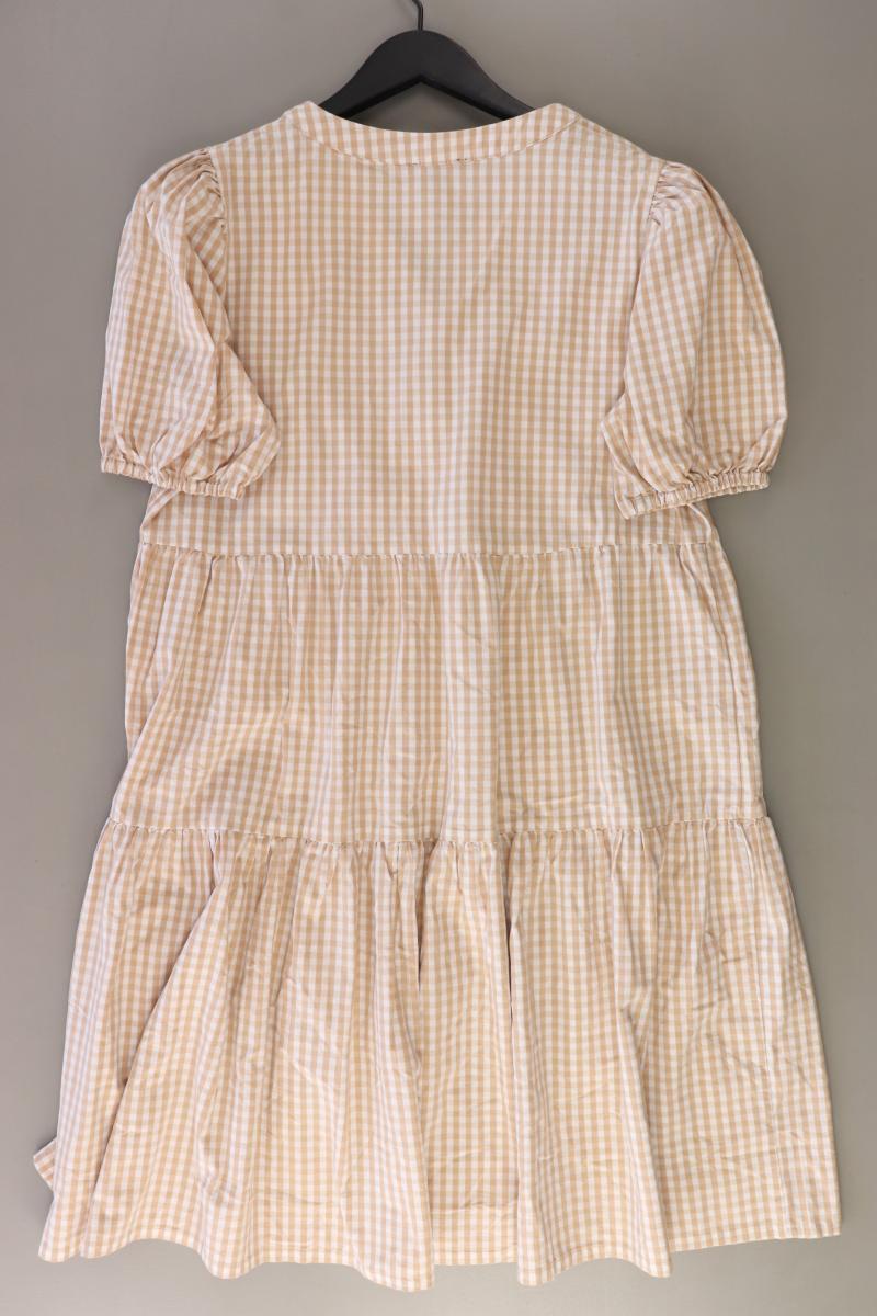 Manguun Kurzarmkleid Gr. 38 kariert braun aus Baumwolle