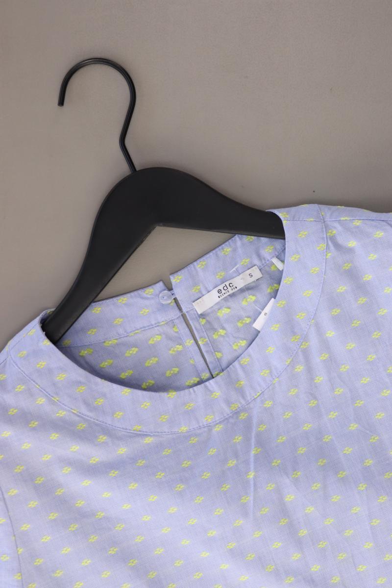 edc by Esprit Kurzarmbluse Gr. S blau aus Baumwolle