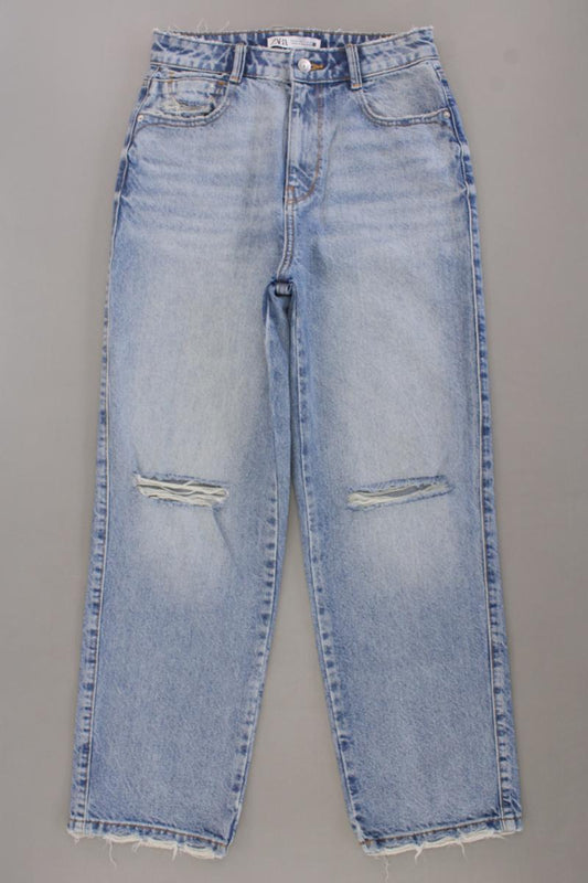 Zara Straight Jeans Gr. 36 blau aus Baumwolle