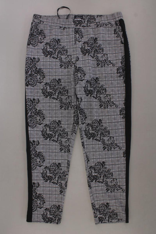 Paola Stretchhose Gr. 44 mit Blumenmuster grau aus Polyester