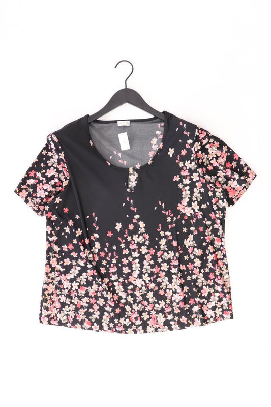 Atelier GS Kurzarmbluse Gr. Kurzgröße 23 mit Blumenmuster schwarz aus Polyester