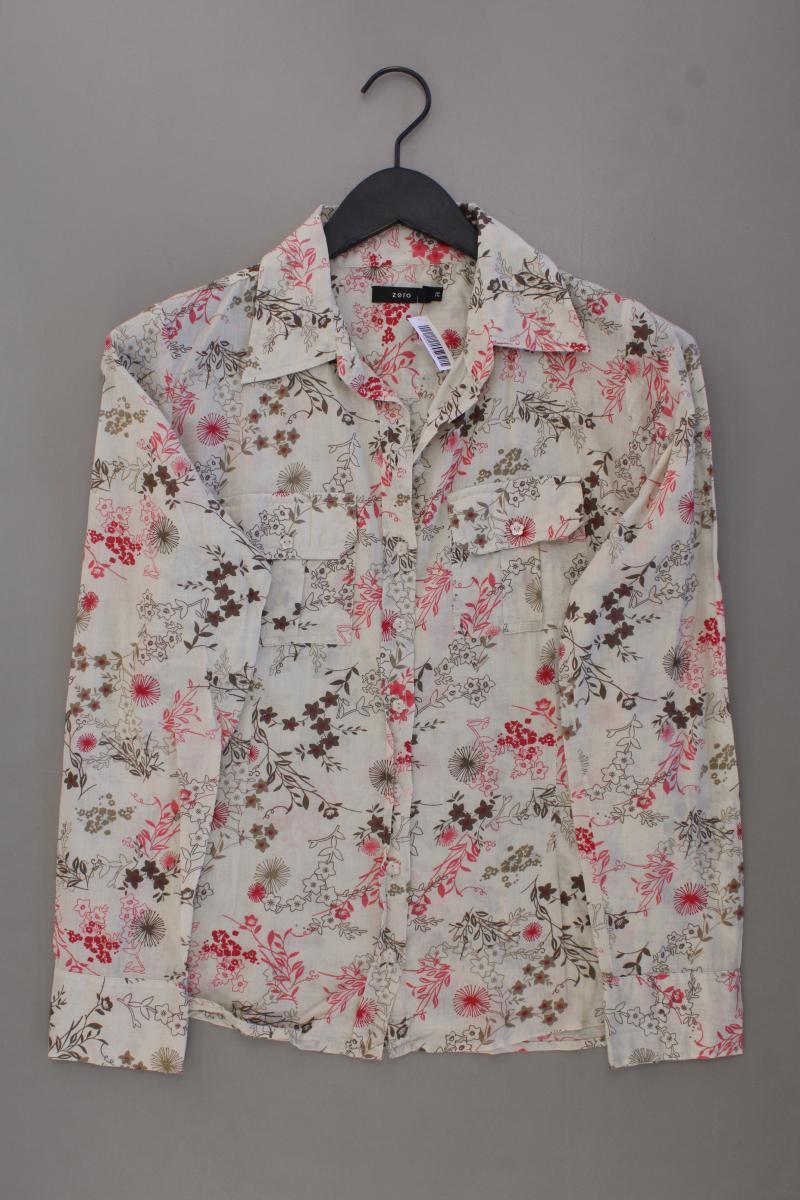 Zero Langarmbluse Gr. 36 mit Blumenmuster grün aus Baumwolle