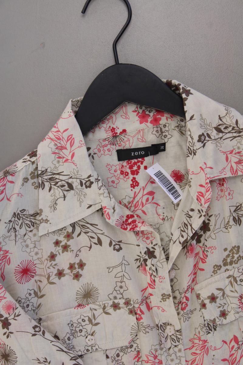 Zero Langarmbluse Gr. 36 mit Blumenmuster grün aus Baumwolle