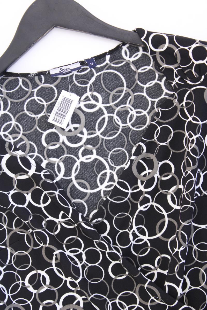 Strauss Wickelkleid Gr. 36 Kurzarm blau aus Polyester