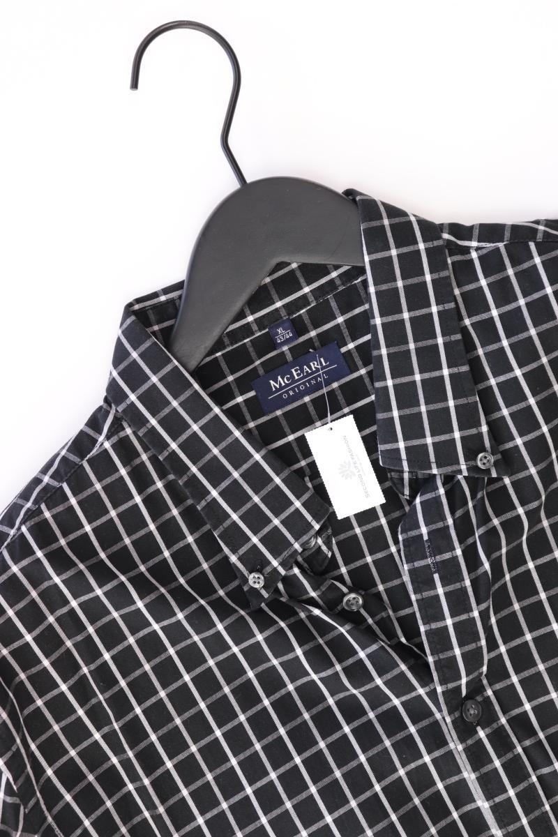 Mc Earl Karohemd für Herren Gr. XL kariert Langarm schwarz aus Baumwolle