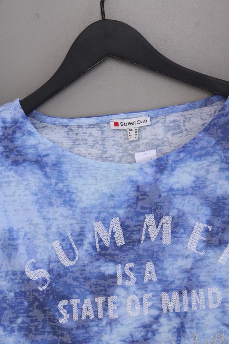 Street One Batikshirt Gr. 40 mit Batikmuster Kurzarm blau aus Polyester