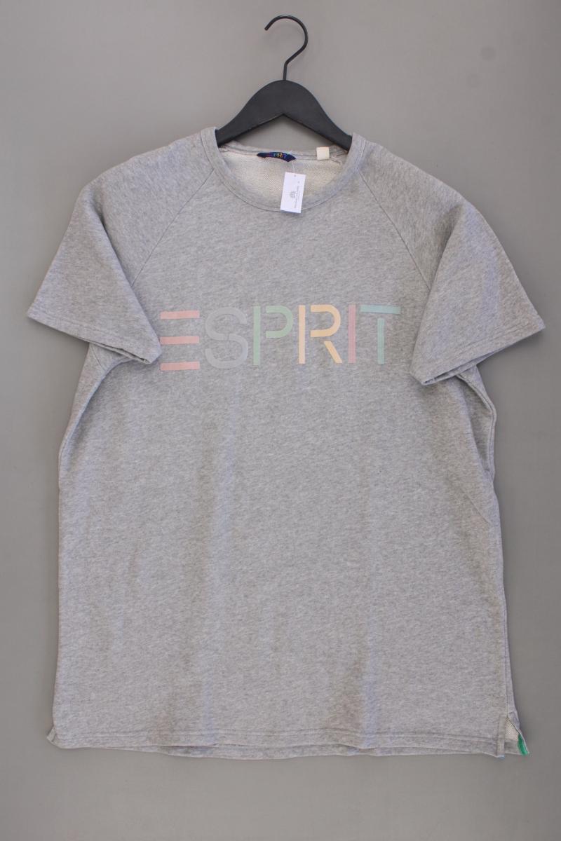 Esprit Printshirt Gr. XL neuwertig Kurzarm grau aus Baumwolle