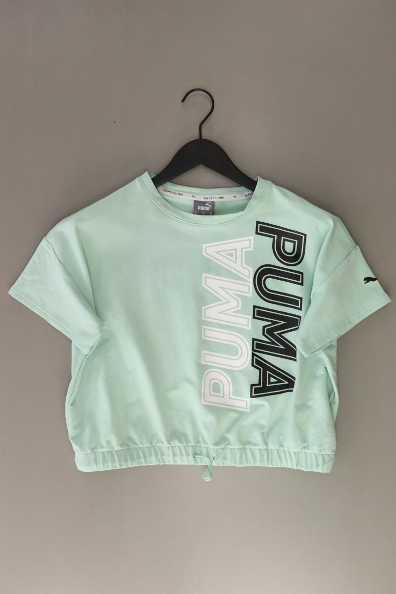 Puma Sportshirt Gr. M Kurzarm türkis aus Baumwolle