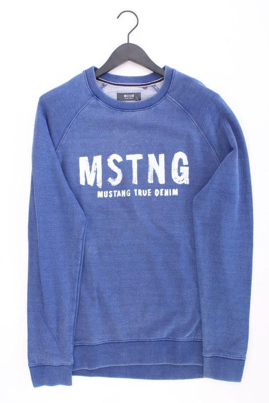 Mustang Langarmpullover für Herren Gr. L blau aus Baumwolle