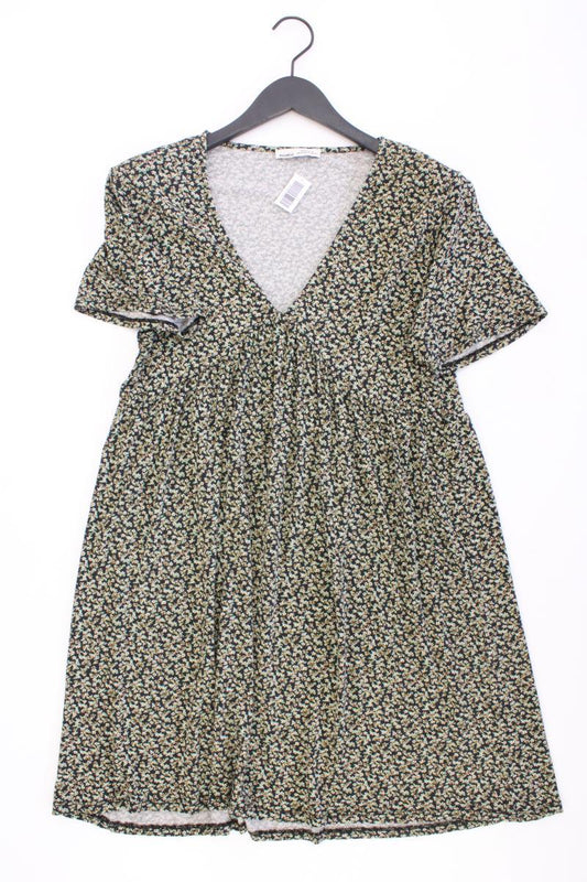 Pull&Bear Jerseykleid Gr. XL mit Blumenmuster Kurzarm mehrfarbig