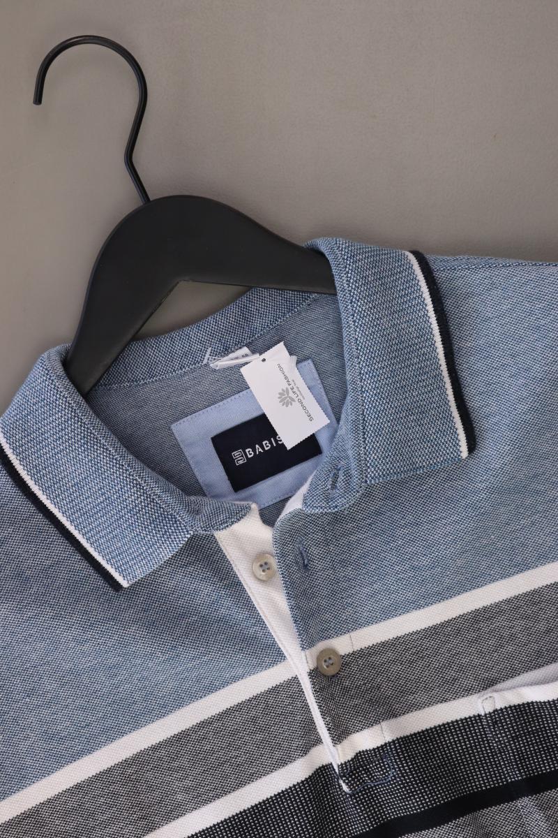 Babista Poloshirt für Herren Gr. 58 gestreift Kurzarm blau aus Baumwolle