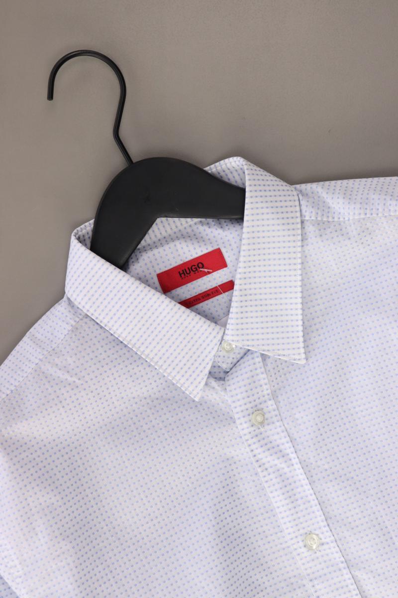 Hugo Boss Langarmhemd für Herren Gr. Hemdgröße 40 blau aus Baumwolle