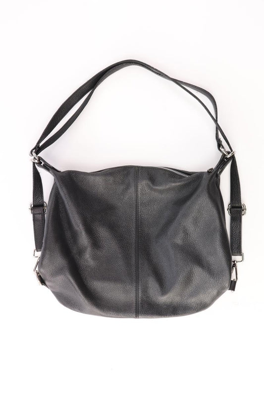 Schultertasche schwarz aus Leder