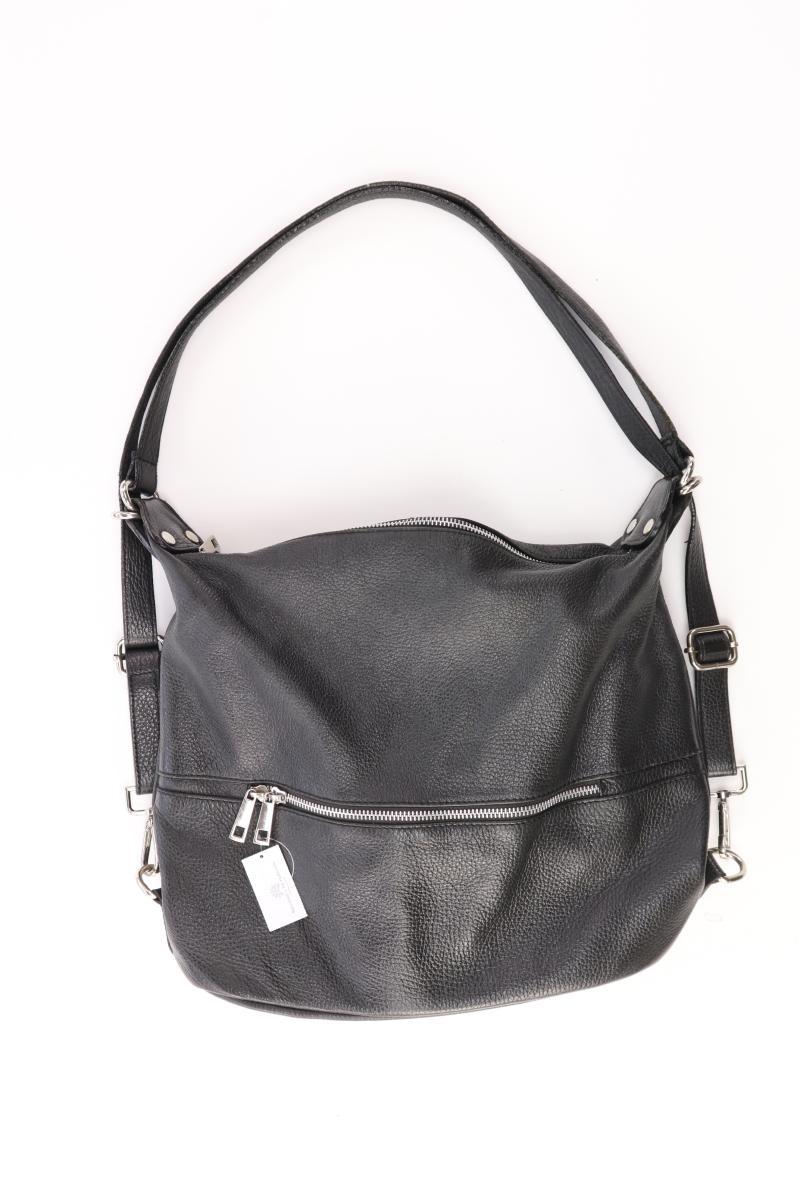Schultertasche schwarz aus Leder