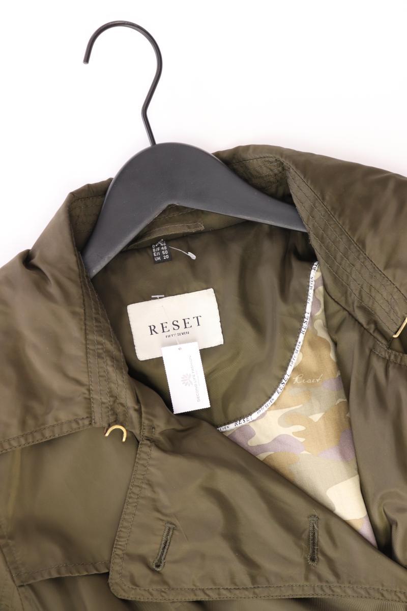 RESET Trenchcoat Gr. 46 mit Gürtel olivgrün aus Polyester