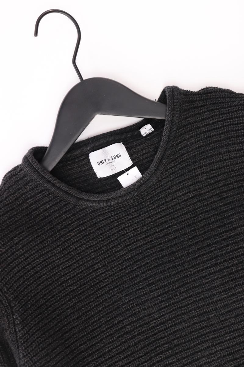 ONLY & SONS Grobstrickpullover für Herren Gr. L grau aus Baumwolle
