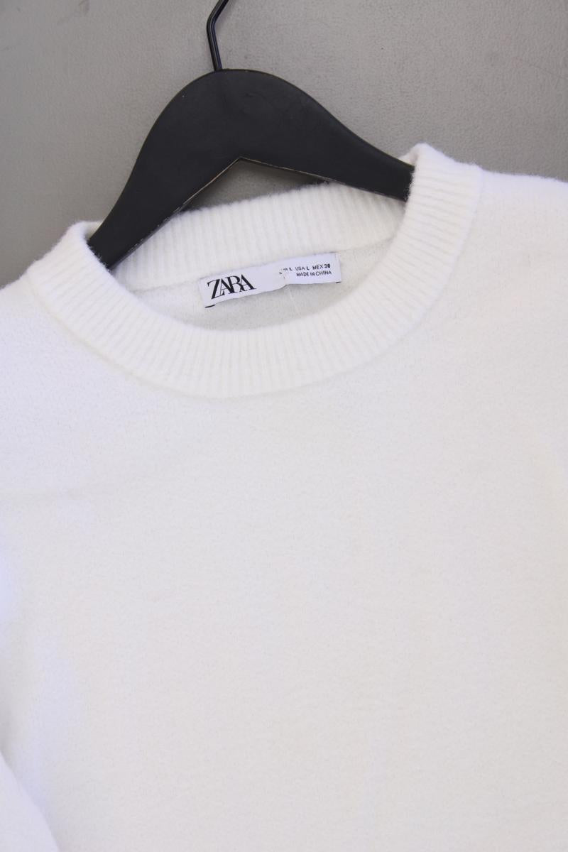 Zara Crop Pullover Gr. L weiß aus Nylon