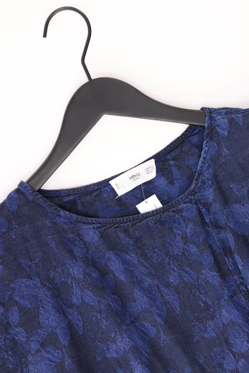 Mango Minikleid Gr. M/L Kurzarm blau aus Baumwolle