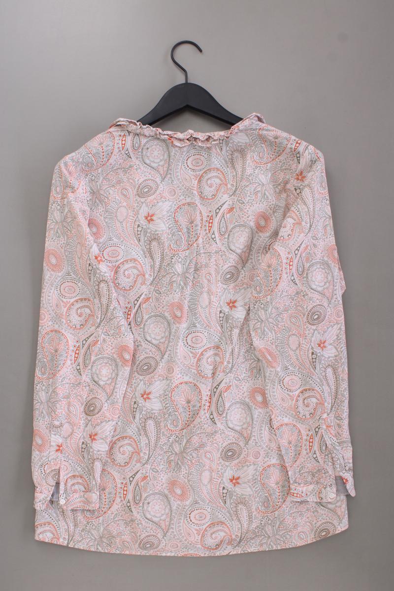 More&More Rüschenbluse Gr. 38 mit Paisleymuster Langarm rosa aus Baumwolle