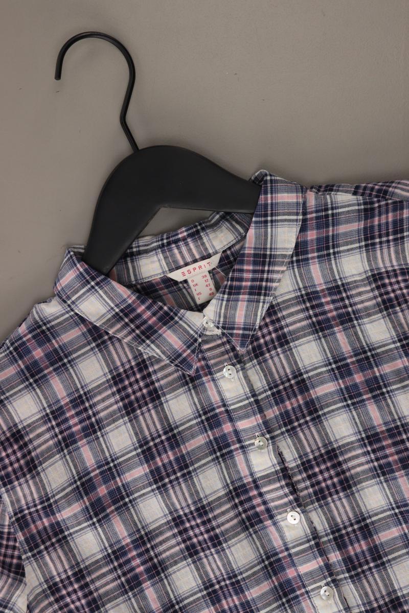 Esprit Karobluse Gr. 38 kariert 3/4 Ärmel lila aus Baumwolle