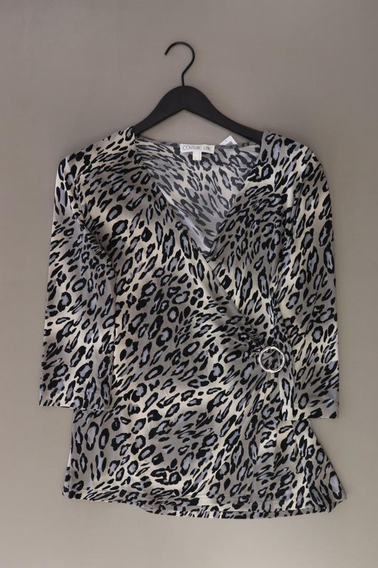 Couture Line Regular Bluse Gr. 44 mit Tierdruck 3/4 Ärmel grau aus Polyester