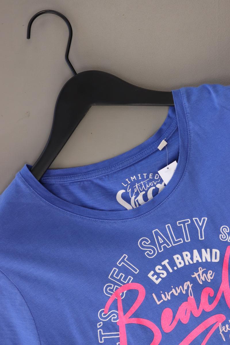 Soccx Printshirt Gr. 42 Kurzarm blau aus Baumwolle