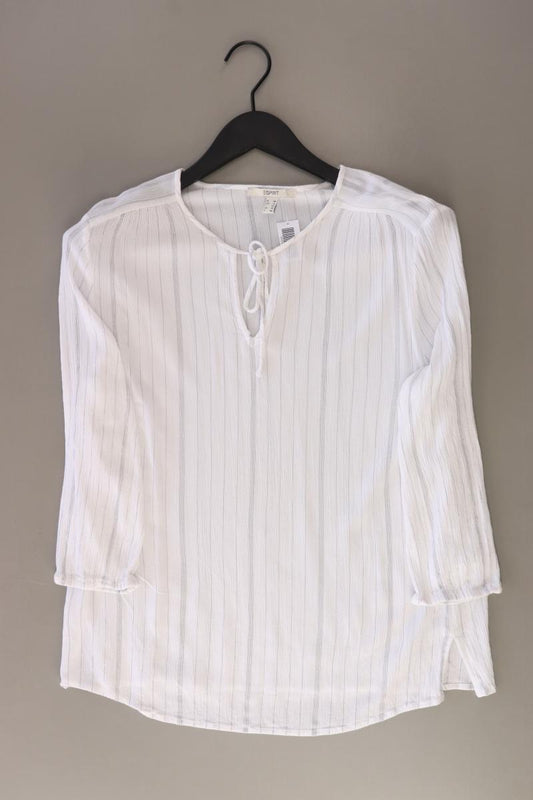 Esprit Regular Bluse Gr. 40 3/4 Ärmel weiß aus Baumwolle