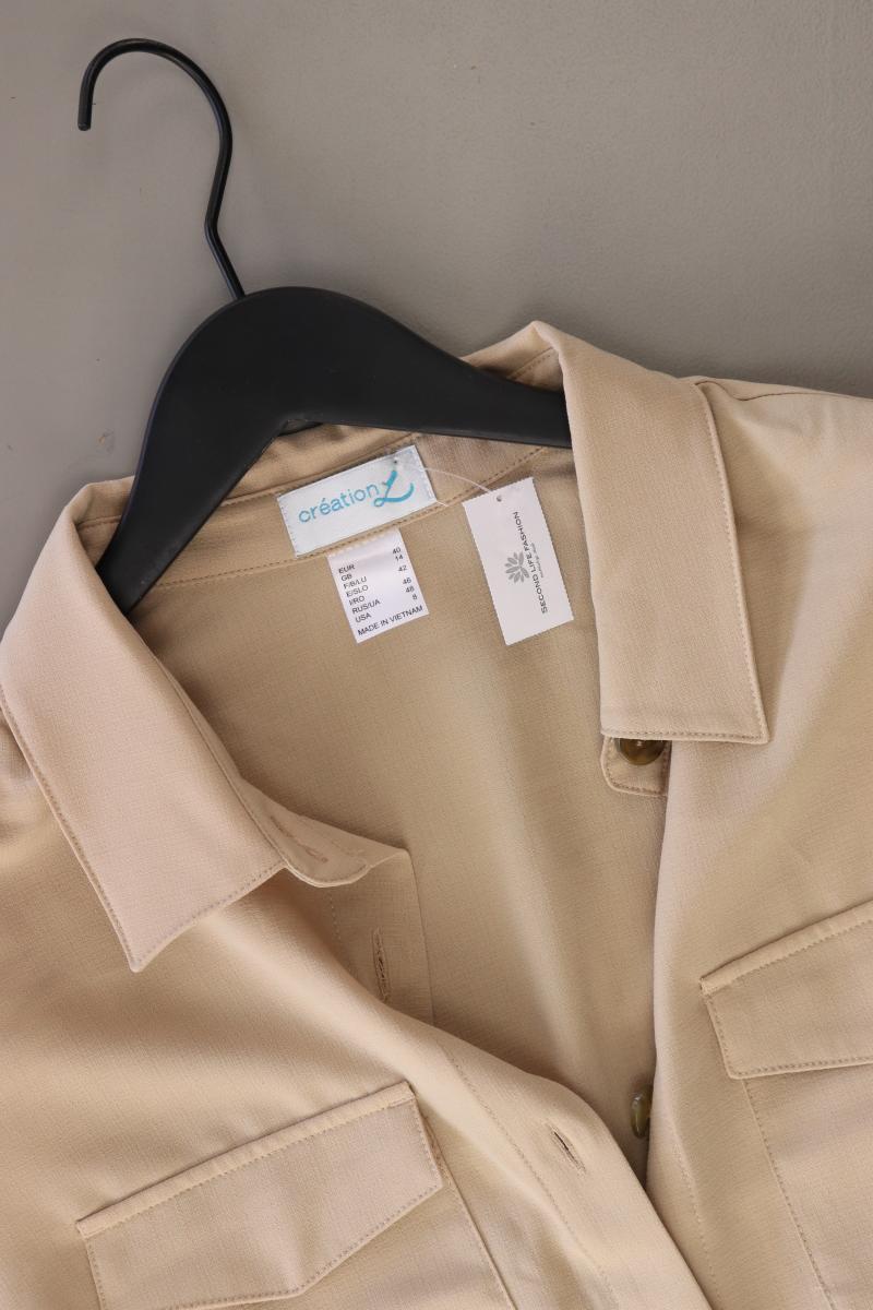 Création L. Blusenkleid Gr. 40 neuwertig Kurzarm creme aus Polyester