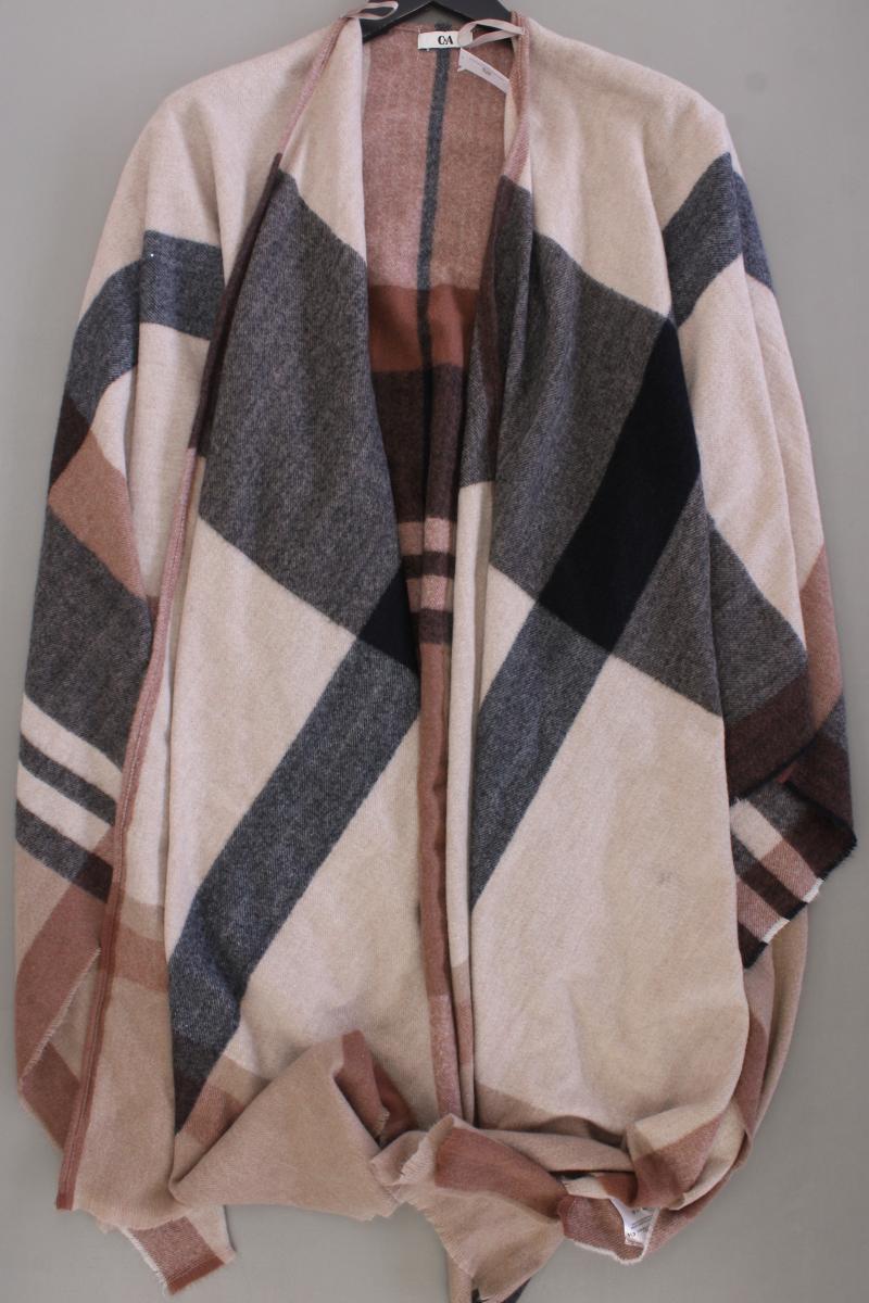 C&A Poncho Gr. OneSize kariert neuwertig creme aus Polyester