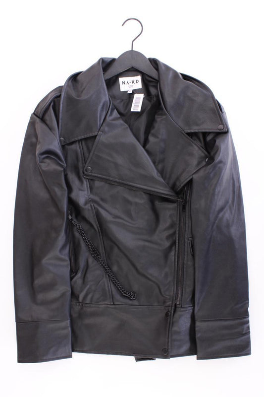 NA-KD Oversize Kunstlederjacke Gr. 34 neuwertig schwarz aus Polyurethan