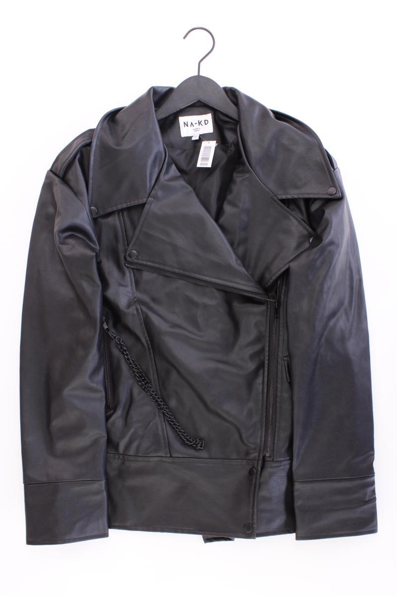 NA-KD Oversize Kunstlederjacke Gr. 34 neuwertig schwarz aus Polyurethan
