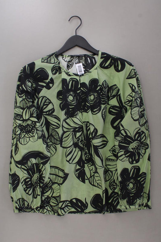 Luisa Cerano Langarmbluse Gr. 40 mit Blumenmuster olivgrün aus Baumwolle