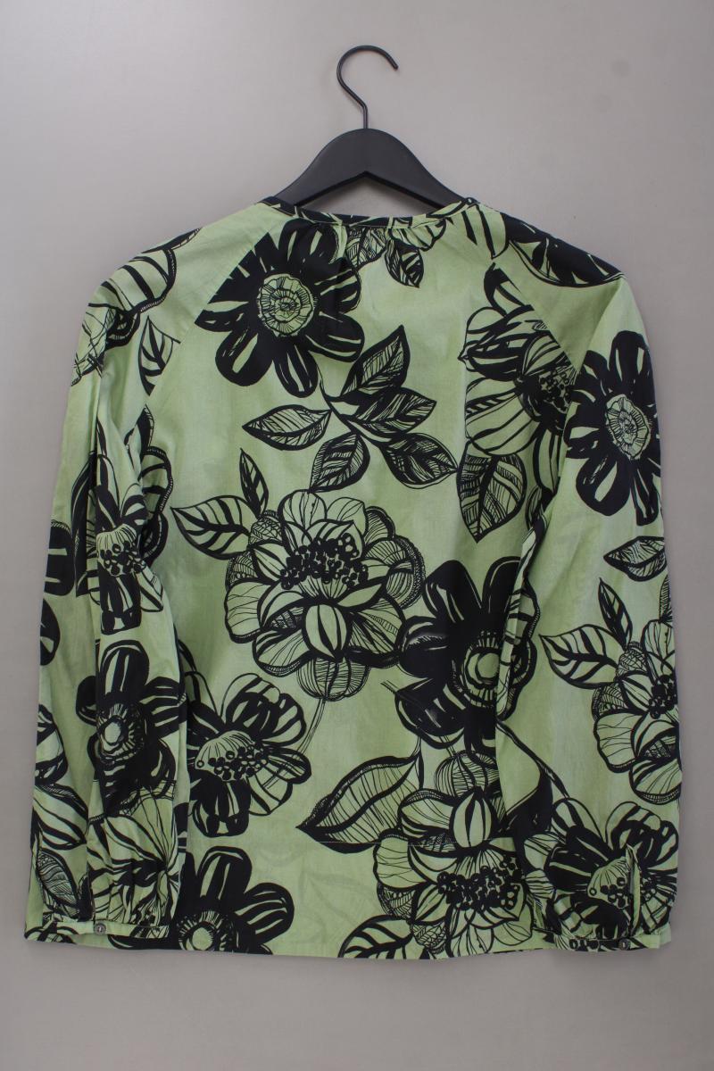 Luisa Cerano Langarmbluse Gr. 40 mit Blumenmuster olivgrün aus Baumwolle
