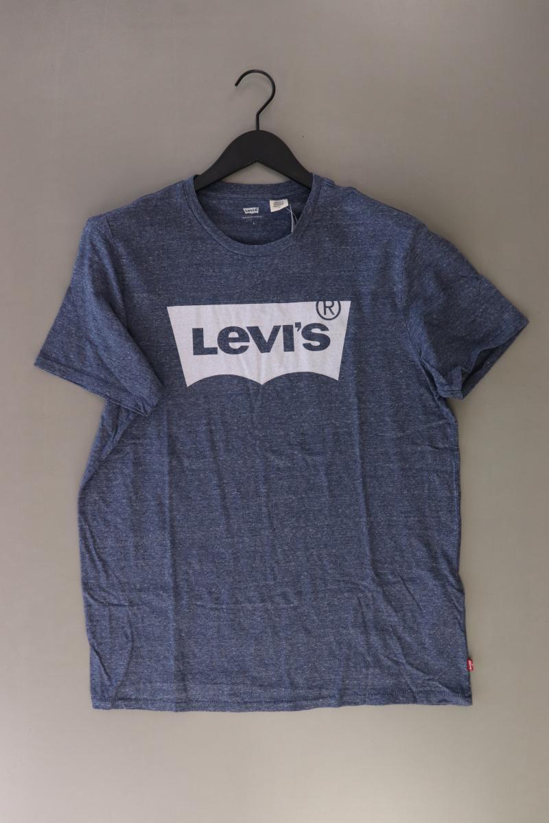 Levi's Printshirt Gr. L Kurzarm blau aus Baumwolle