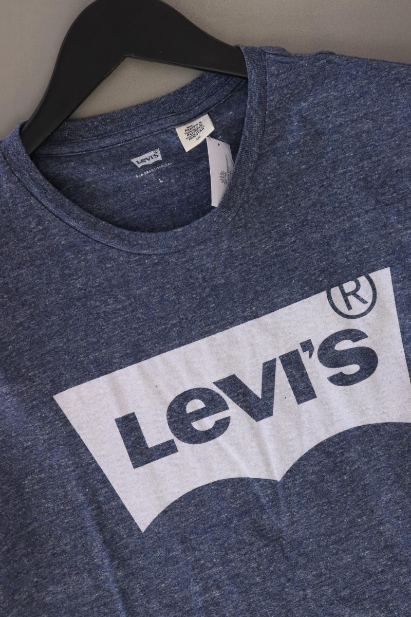 Levi's Printshirt Gr. L Kurzarm blau aus Baumwolle