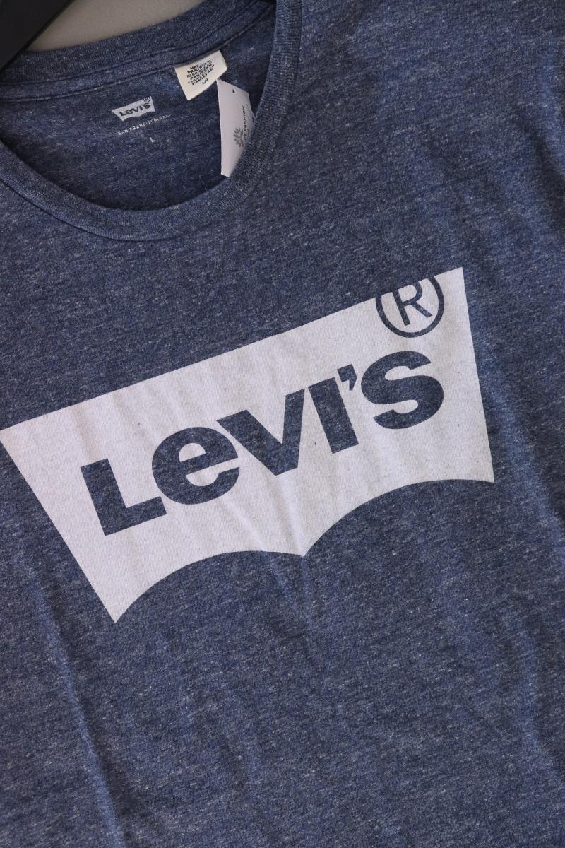 Levi's Printshirt Gr. L Kurzarm blau aus Baumwolle