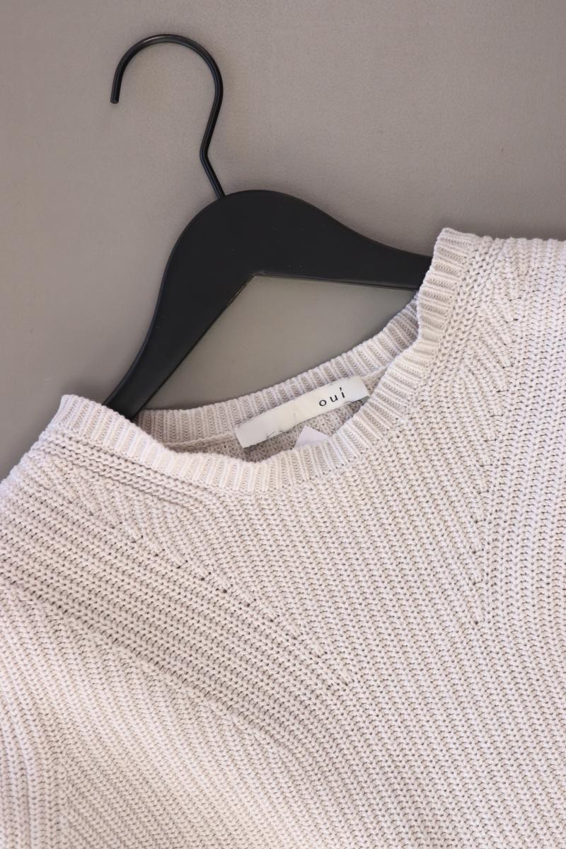 Oui Grobstrickpullover Gr. 40 weiß