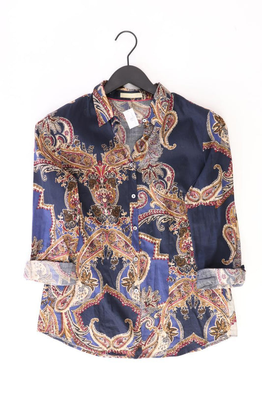 Brax Regular Bluse Gr. 36 mit Paisleymuster 3/4 Ärmel blau aus Baumwolle
