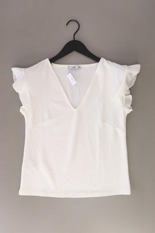 Mango Kurzarmbluse Gr. S weiß aus Polyester