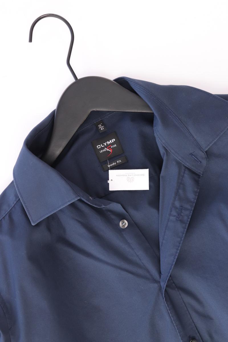 Olymp Langarmhemd für Herren Gr. Hemdgröße 41 blau aus Baumwolle