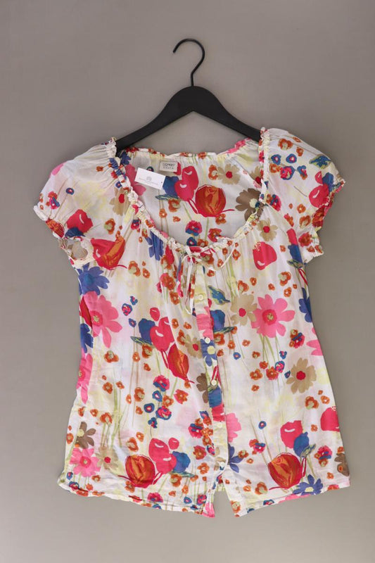 Esprit Kurzarmbluse Gr. 36 mit Blumenmuster mehrfarbig aus Viskose