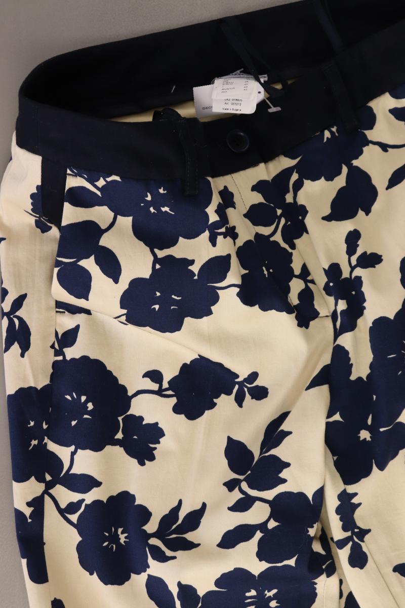 Class International Stoffhose Gr. 36 mit Blumenmuster creme aus Baumwolle