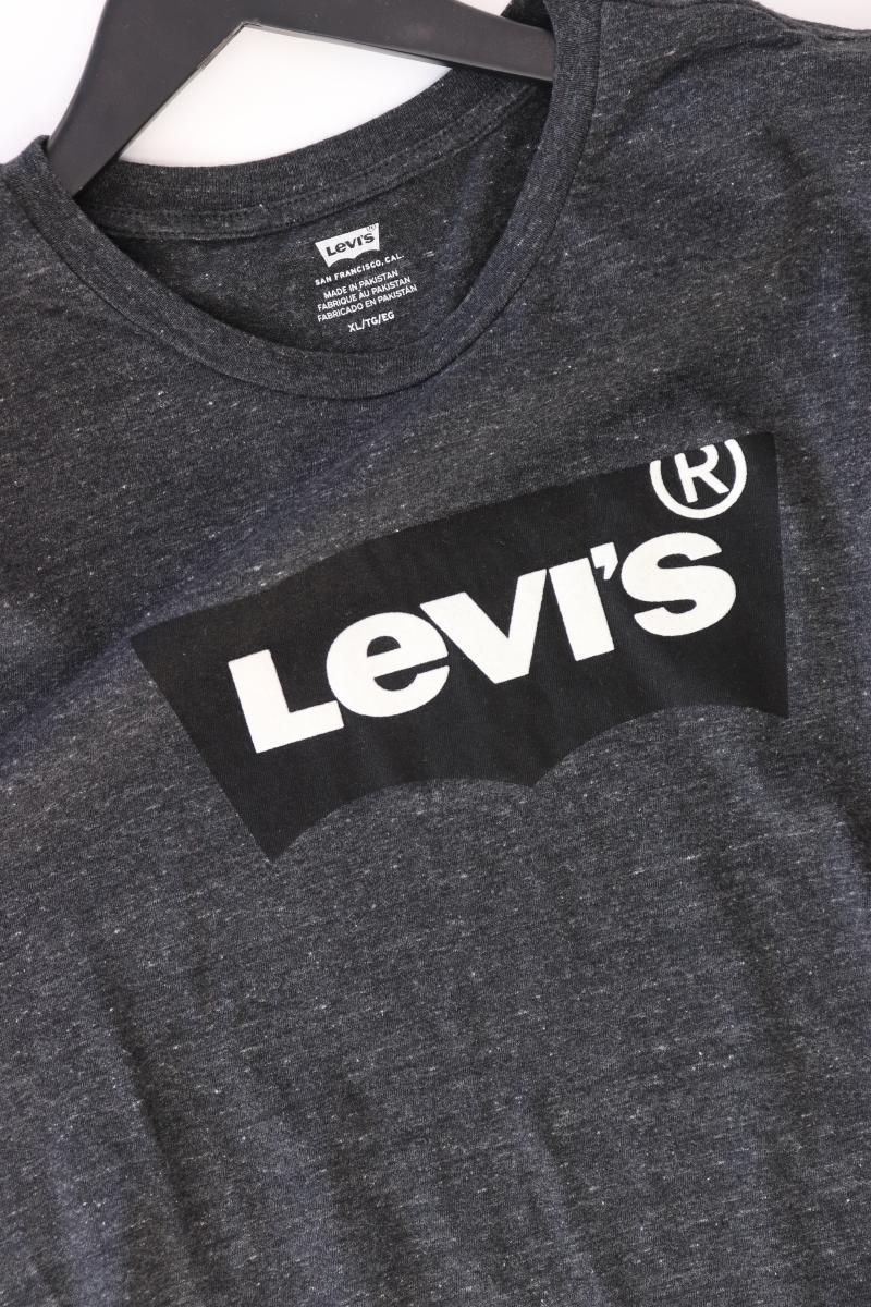 Levi's Printshirt für Herren Gr. XL Kurzarm grau aus Baumwolle