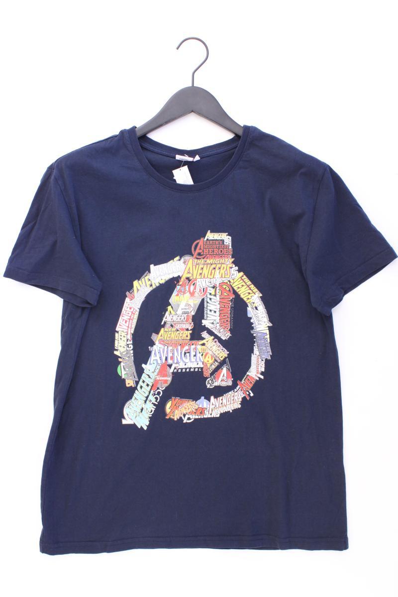 Avengers Shirt für Herren Gr. L Kurzarm blau aus Baumwolle