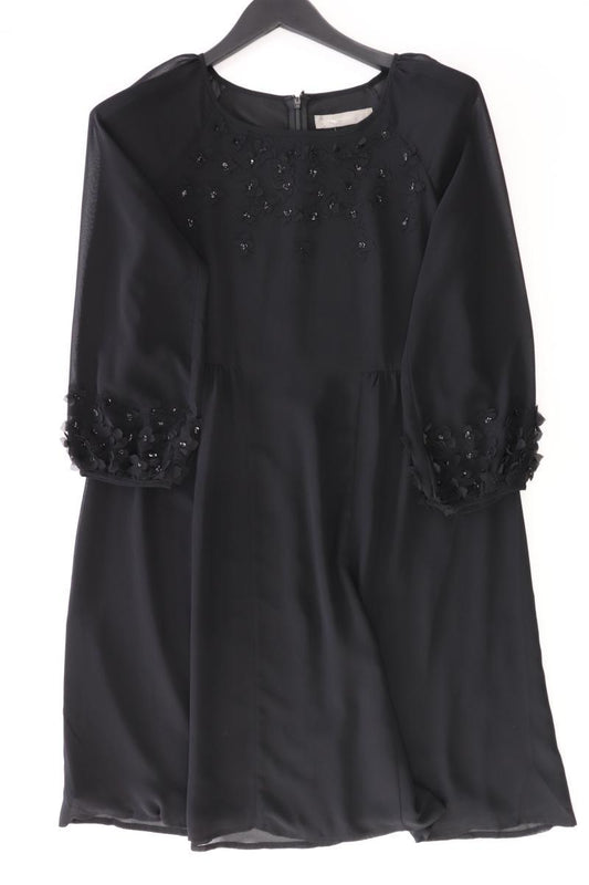 Hallhuber Donna Abendkleid Gr. 36 3/4 Ärmel schwarz aus Polyester