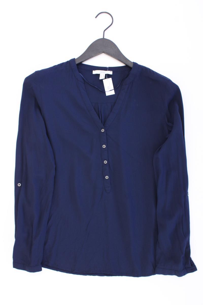 Esprit Langarmbluse Gr. 34 blau aus Viskose