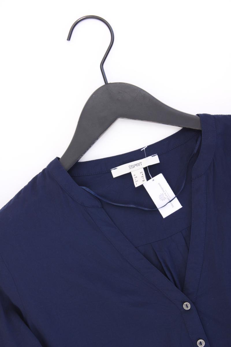 Esprit Langarmbluse Gr. 34 blau aus Viskose